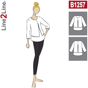 Line2Line snitmønster - B1257 Dobbelt bluse med slidser